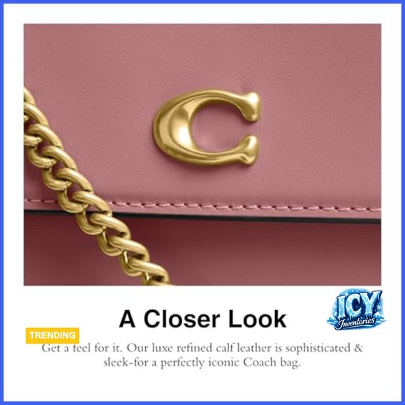 Refined Calf Leather Flap Chain Bag with Shoulder Strap - Picture 5 of 6